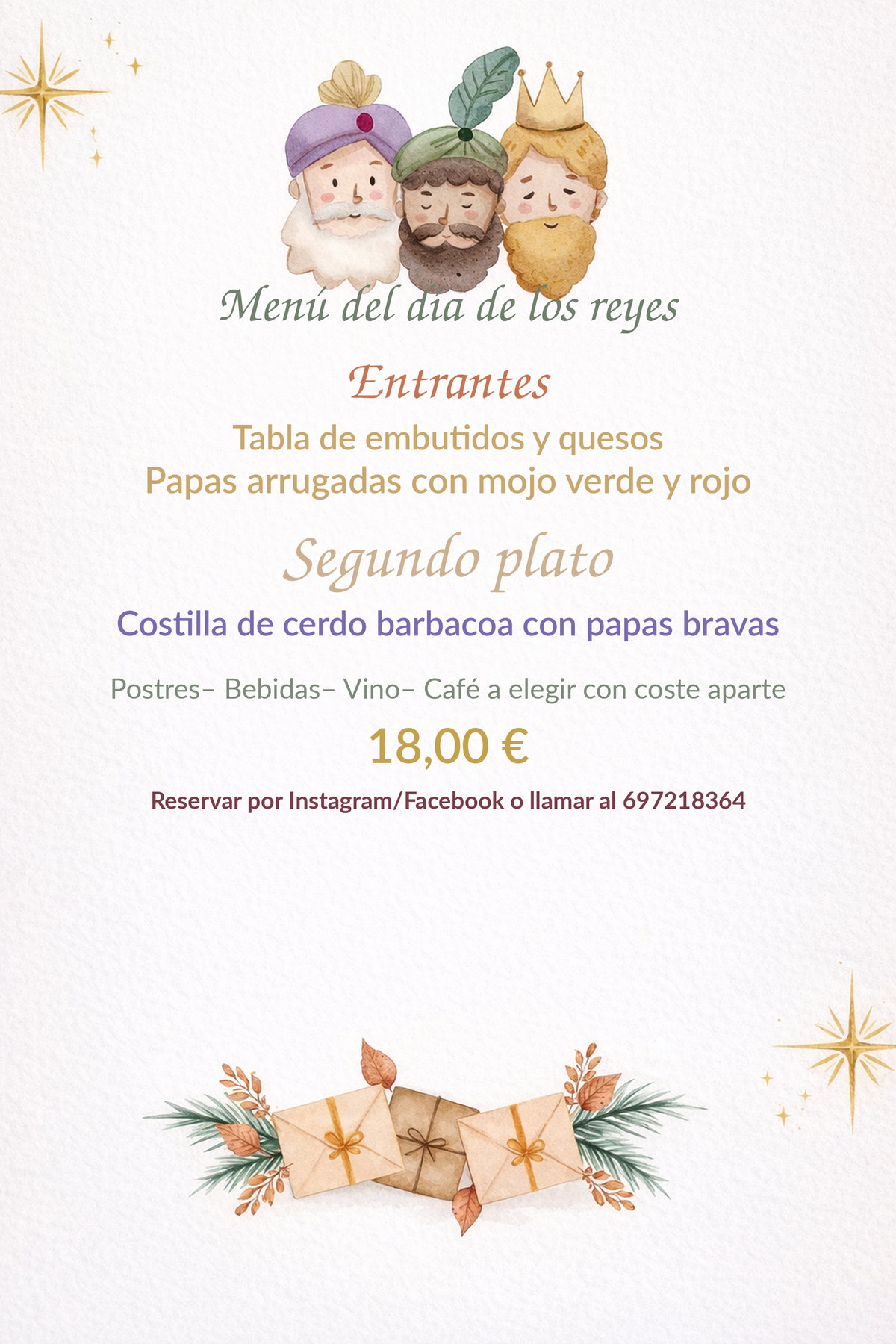Menú del día de los Reyes
